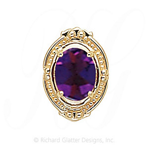 GS388 AMY - 14 Karat Gold Amethyst Slide 